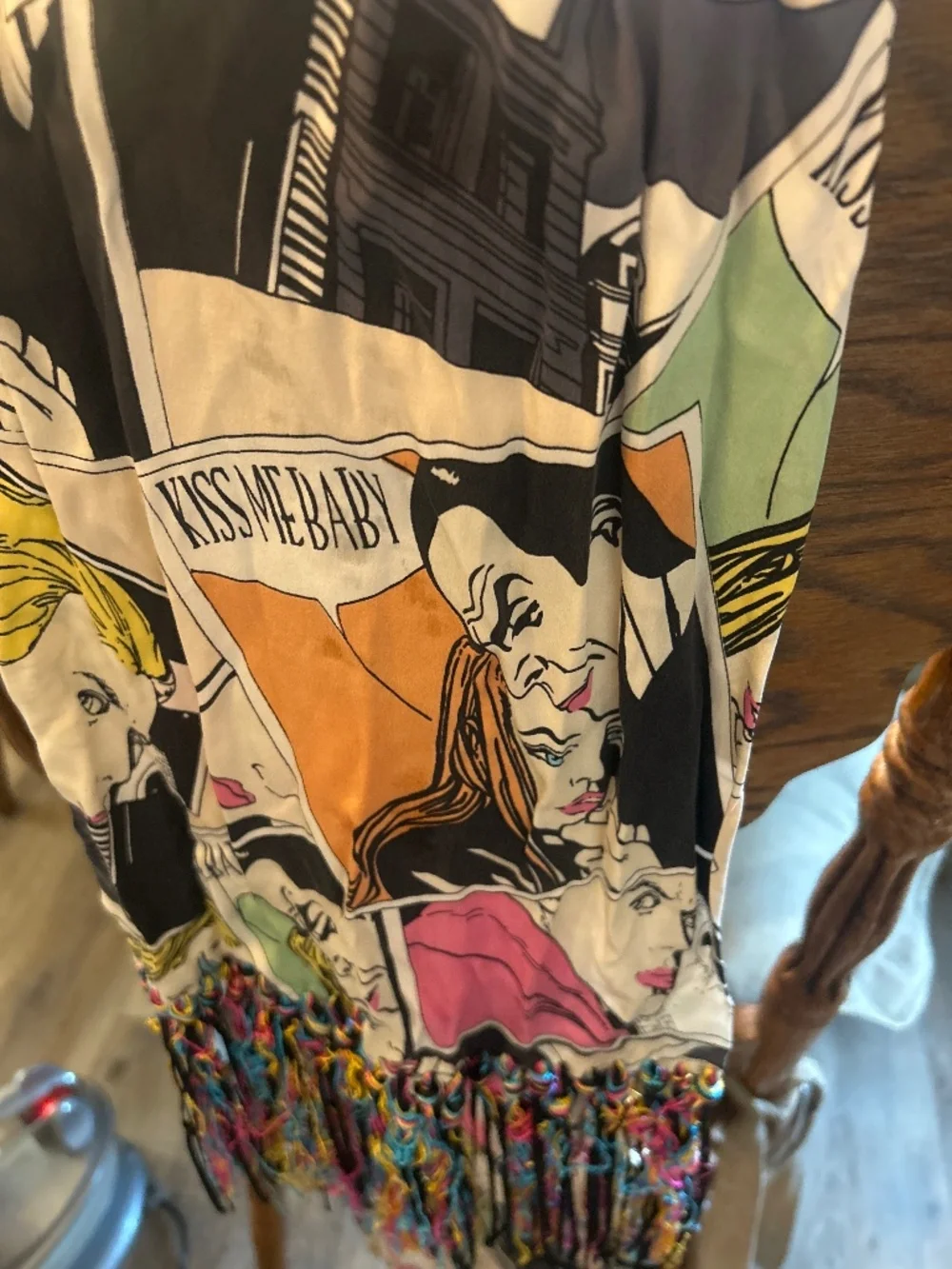 Juliana Collezion 100% silk comic strip scarf